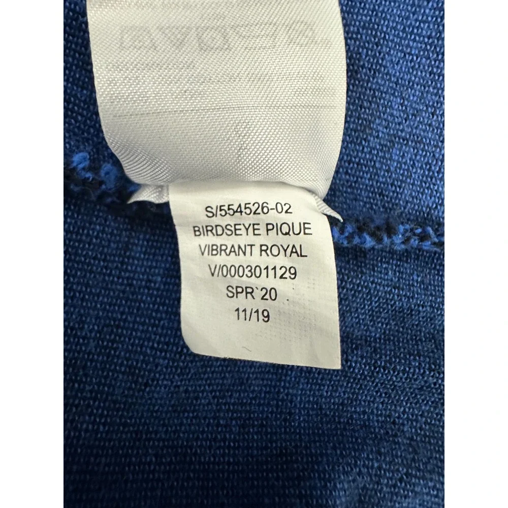 Banana Republic Organic Cotton Pique Polo Vibrant Royal Large Flaw See Pics ASIS